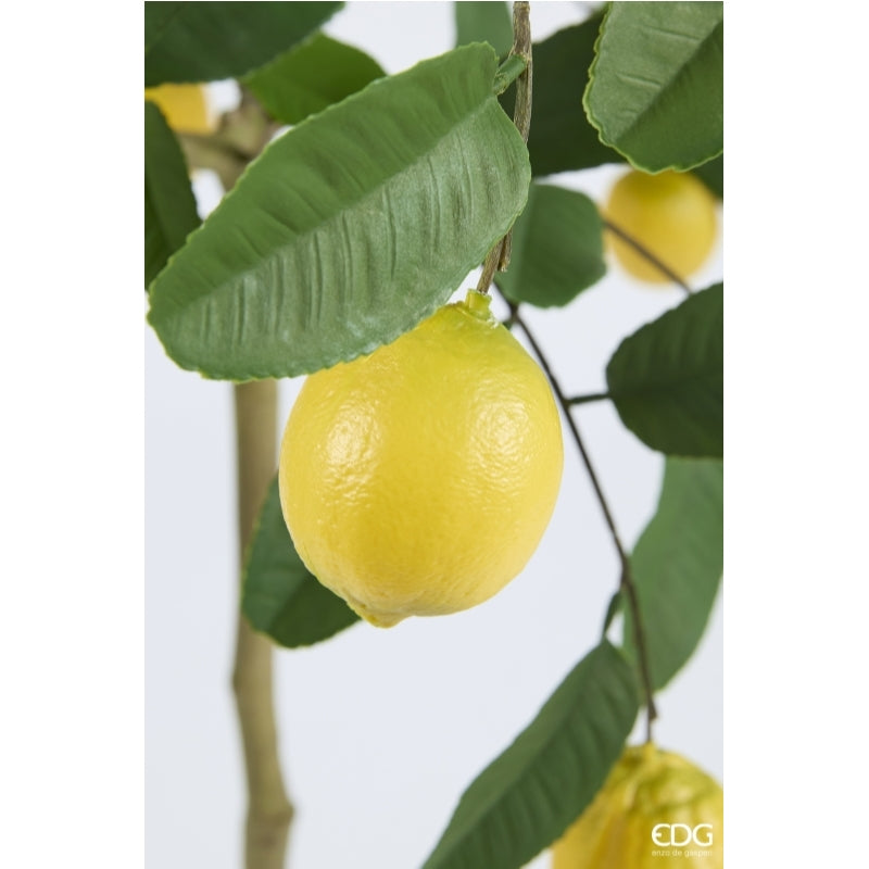 edg enzo de gasperi edg enzo de gasperi limone anti uv x9 con vaso pianta artificiale h 125 cm verde giallo ean 8059824607546