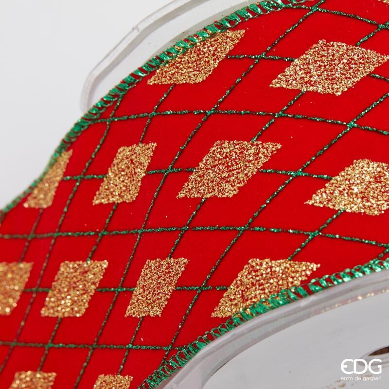 edg enzo de gasperi edg enzo de gasperi nastro rombi di natale h 65 mm l 10 mt green red ean 8059824598417