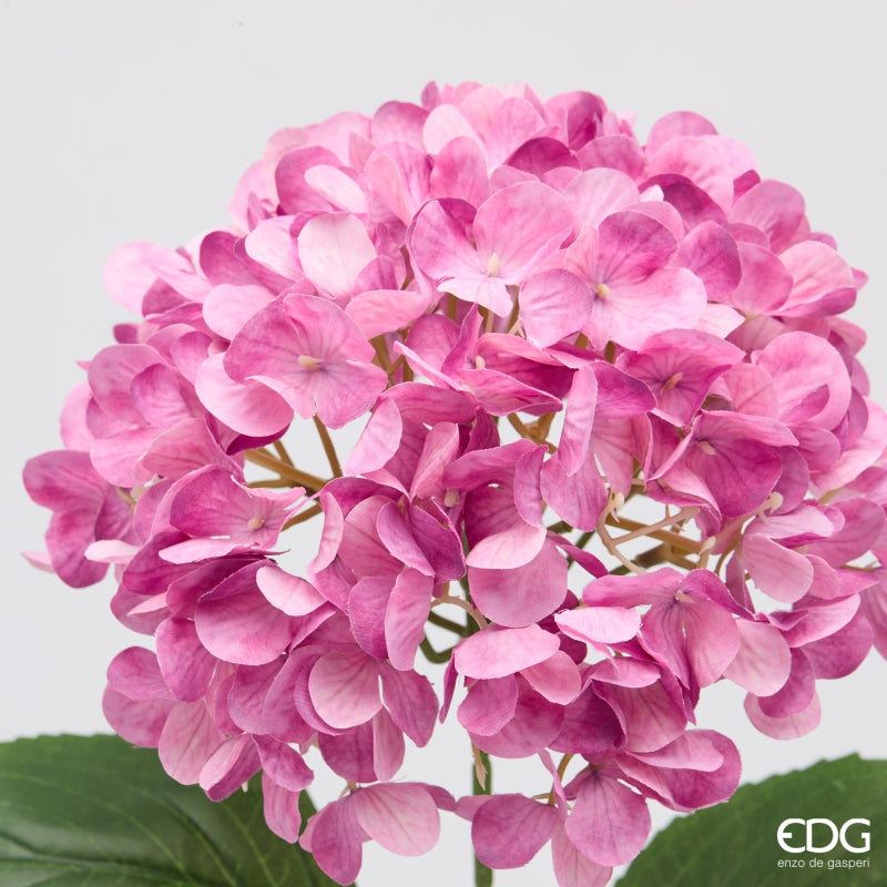 edg enzo de gasperi edg enzo de gasperi ortensia ramo con foglie h 70 cm pianta artificiale rosa scuro ean 8059824634665