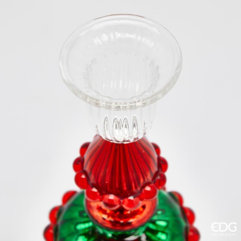 edg enzo de gasperi edg enzo de gasperi portacandela candy di natale h 33 cm green red ean 8059824510242