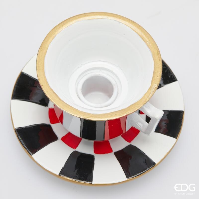 edg enzo de gasperi edg enzo de gasperi portacandela tazza natale h 75 cm d 12 cm white black ean 8059824560681