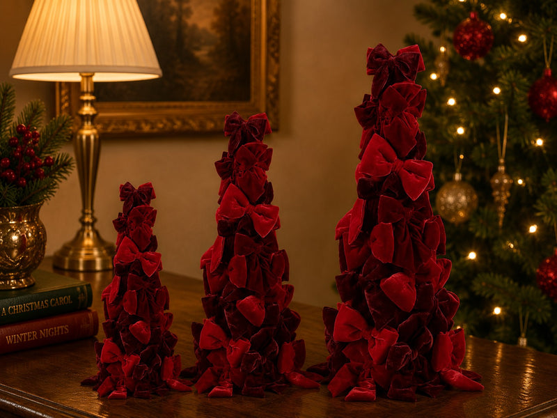 edg enzo de gasperi edg enzo de gasperi set 3 coni natalizi con fiocchi h1008060 cm rosso mix decorazioni di natale ean 8059824710963