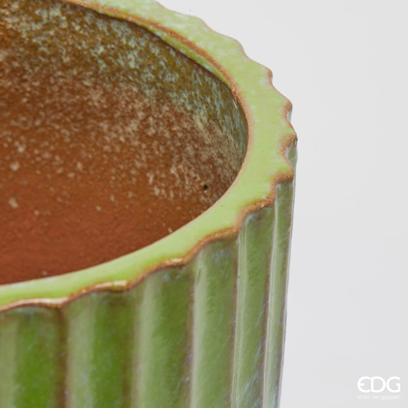 edg enzo de gasperi edg enzo de gasperi set 4 pz vaso glaze atlas righe h 68 cm h 56 cm h 44 cm h 37 cm waterproof mix verde ean 8059824608918