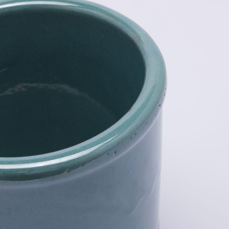 edg enzo de gasperi edg enzo de gasperi Zylinder-Vase, H 18 cm, D 18 cm, wasserfeste Keramik, Farbe Salbei, EAN 8059824374851