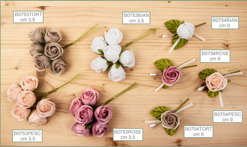 etm etm giselle fiore artificiale per confezionamento bomboniere 35 cm pesca 12 pz ean 8057500588684