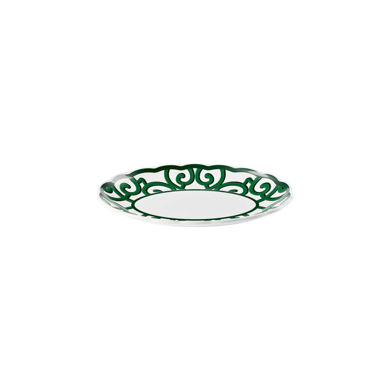 guzzini guzzini vassoio ovale piccolo natalizio harmonia melamina 365 x 27cm table decor bianco verde ean 8008392412564