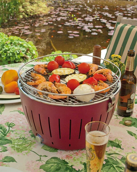lotusgrill lotusgrill barbecue portatile 35 x 35 x 23 4 cm per interno ed esterno purple ean 4260023010851