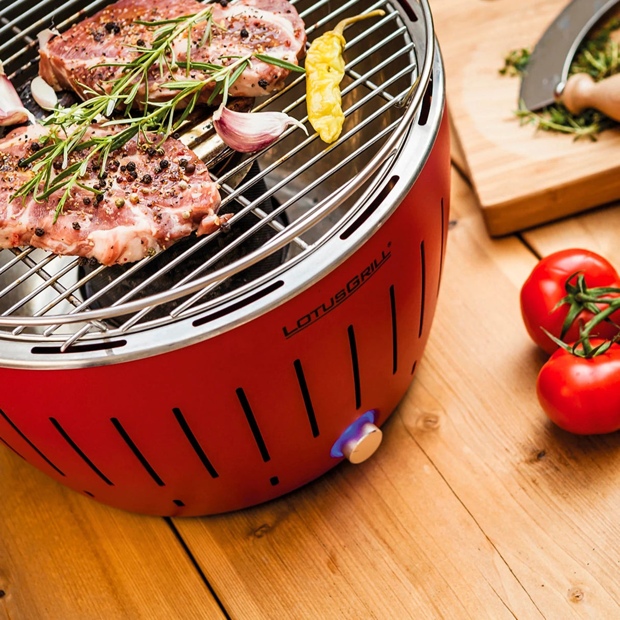 lotusgrill lotusgrill barbecue portatile 35 x 35 x 23 4 cm per interno ed esterno rosso ean 4260023010837