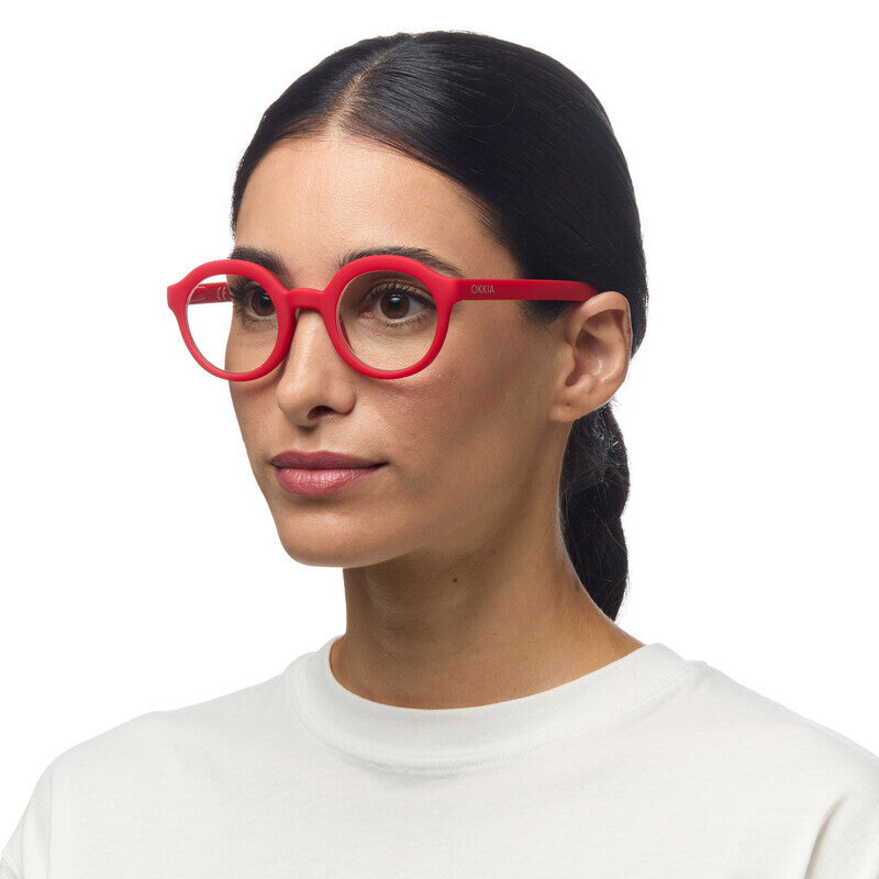 okkia okkia occhiale da lettura mod lauro premontato soft touch red diottrie 2 50 ean 8056211371066