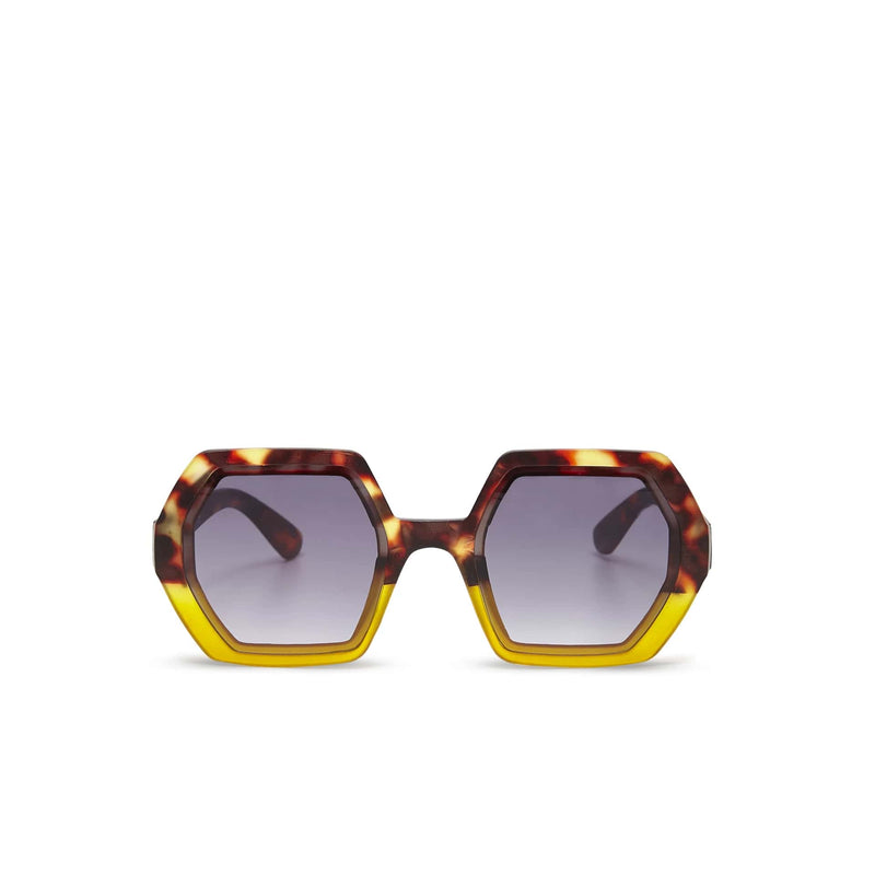 okkia okkia occhiale da sole premontato esagonale mod emma havana yellow ean 8055773193864