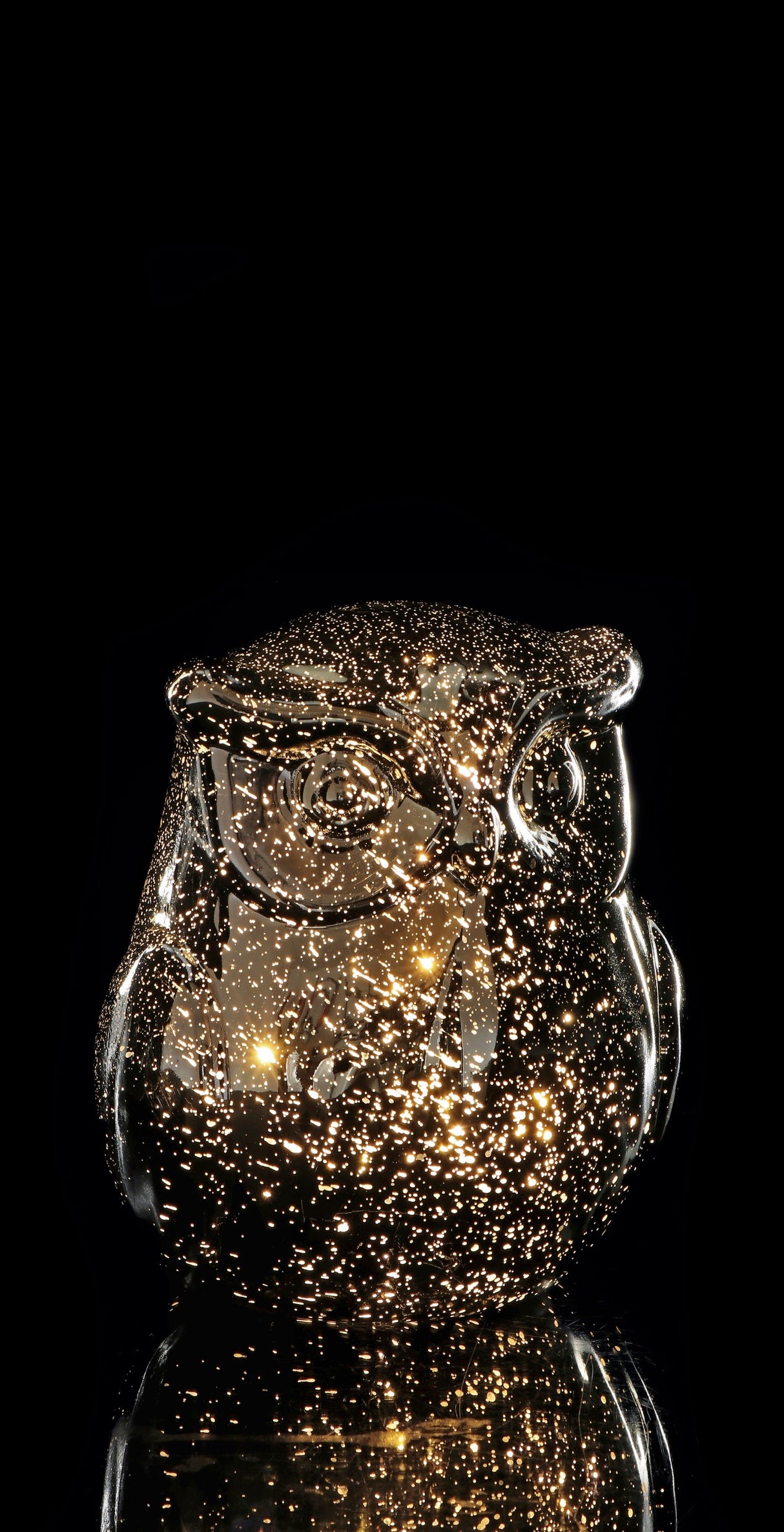 regalo italiano regalo italiano lampada gufo natale vetro ass con 15 led d 16 cm h 18 cm oro 1 pz ean 8057586077621