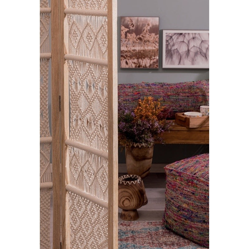 regalo italiano regalo italiano paravento 3 ante in cotone e legno 123 x 180 cm beige separe pieghevole per interni ean 8057586097452