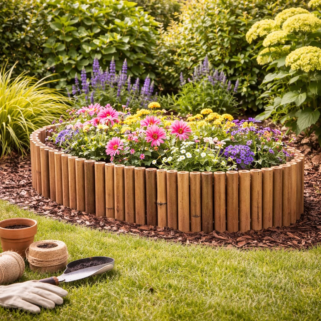 italienisches Geschenk italienisches Geschenk Bambuszaun 100 x 15 cm natürliche, dekorative Gartenumrandung EAN 8057586130470