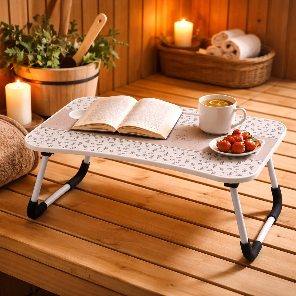 Italienisches Geschenk Italienisches Geschenk Klapptisch mit Tablet-Halterung aus MDF und Eisen 60 x 40 cm, H 26 cm Für Frühstück, Bett und Sofa 1 Stück EAN 8057586091160