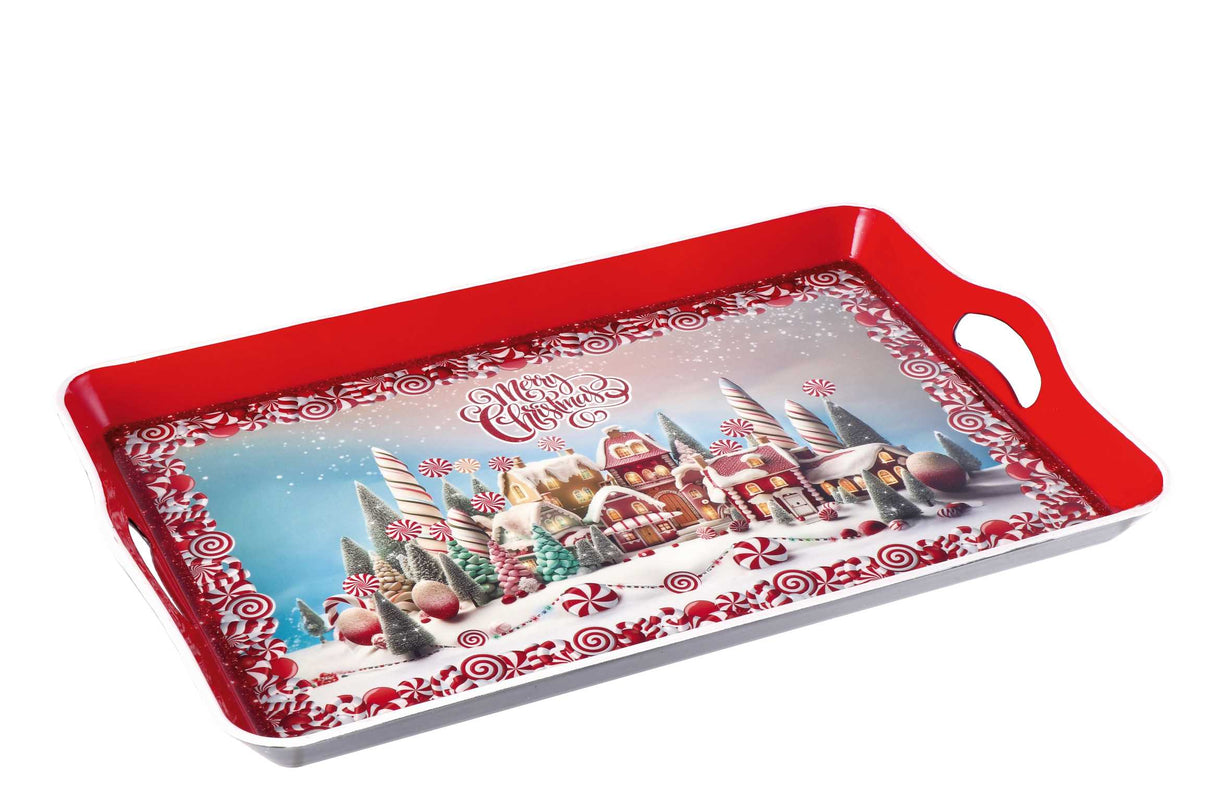 regalo italiano regalo italiano vassoio rettangolare natale plastica 53 x 35 cm h 5 cm ass multicolor 1 pz ean 8057586065079