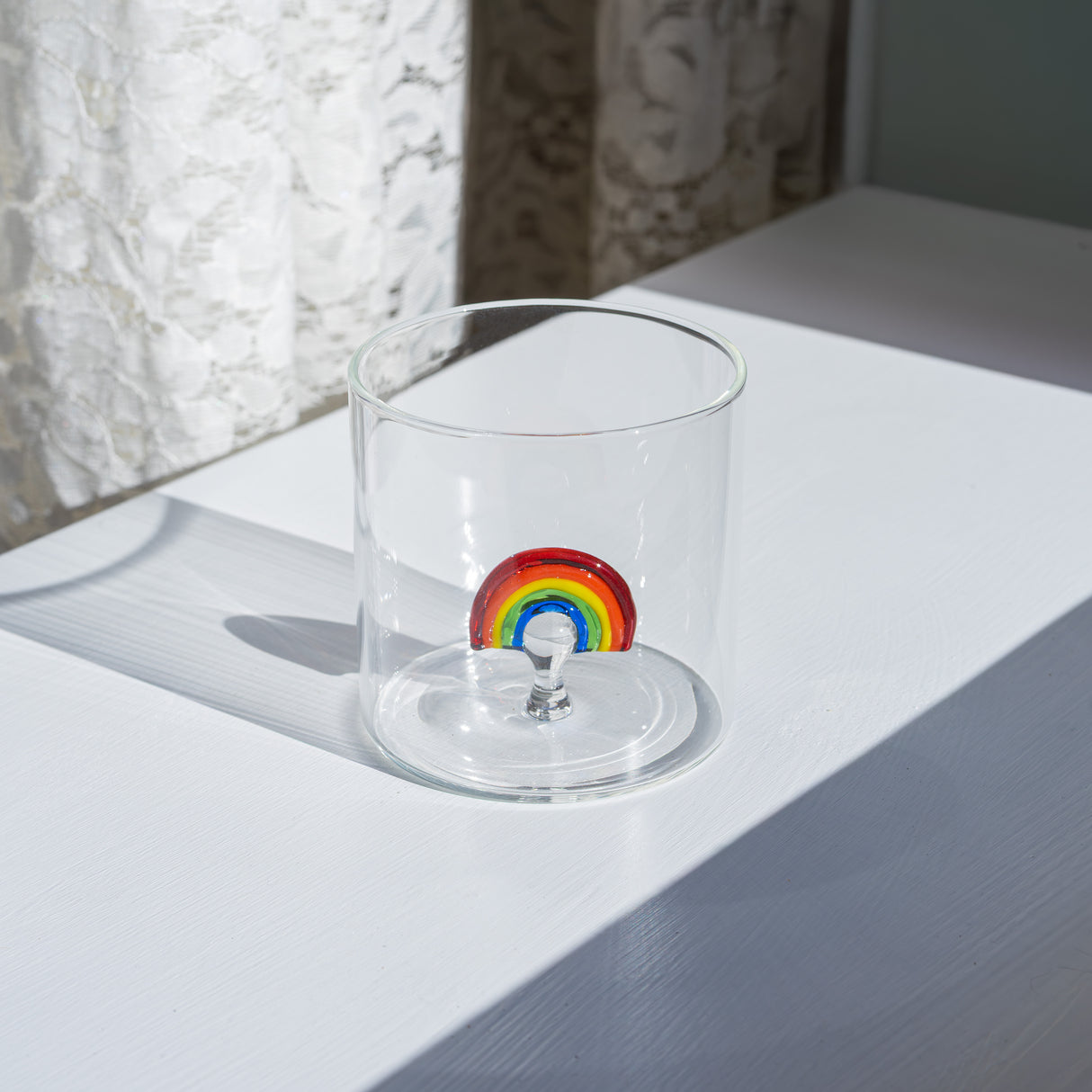 wd lifestyle wd lifestyle bicchiere vetro borosilicato cc 250 ml decoro arcobaleno ean 8055035684321