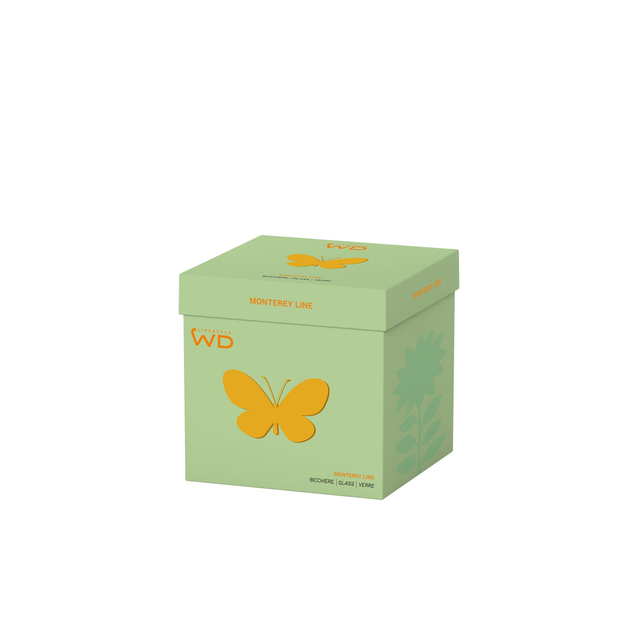 wd lifestyle wd lifestyle bicchiere vetro borosilicato cc 250 ml decoro farfalla ean 8055035685182