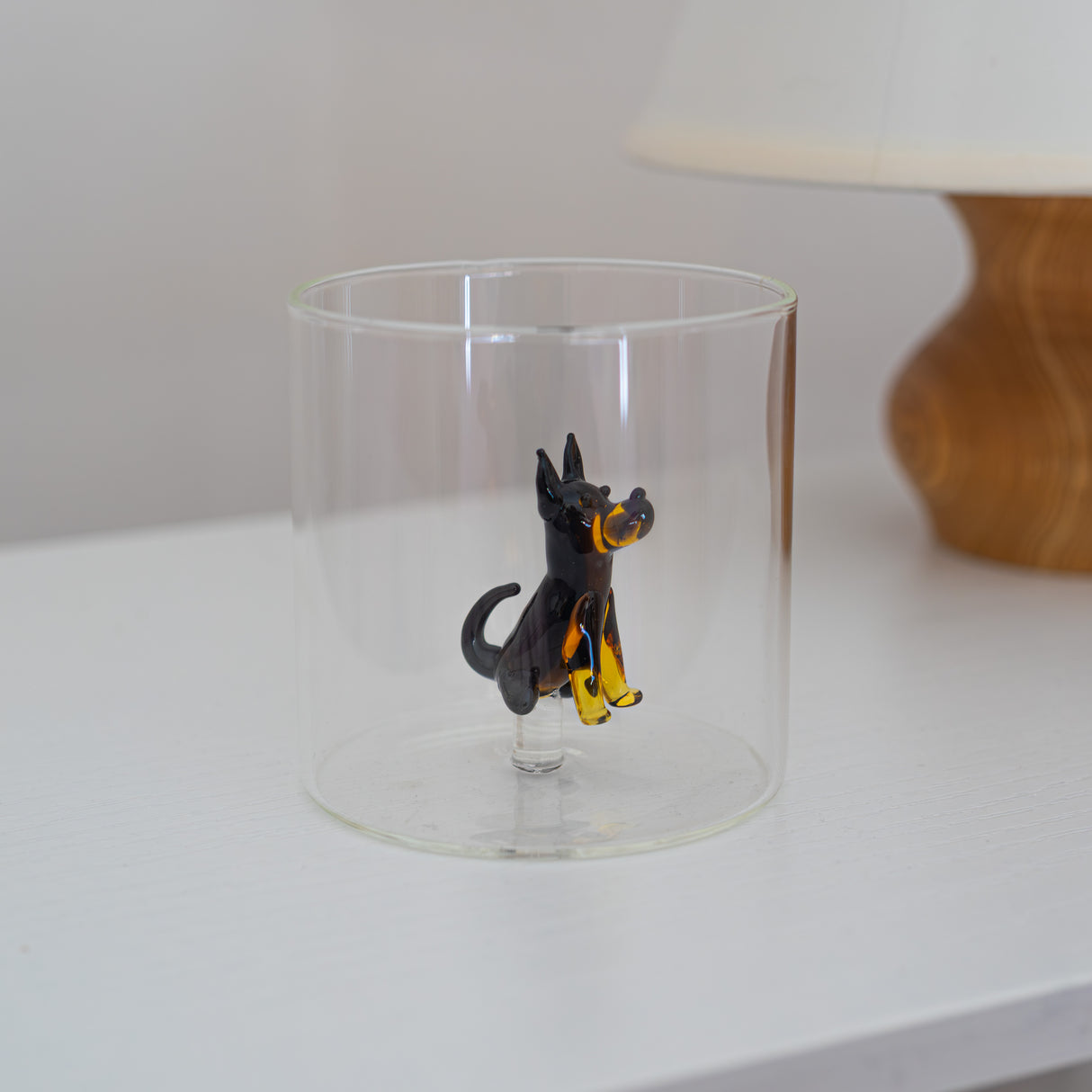 wd lifestyle wd lifestyle bicchiere vetro borosilicato cc 250 ml decoro pastore tedesco ean 8055035684093