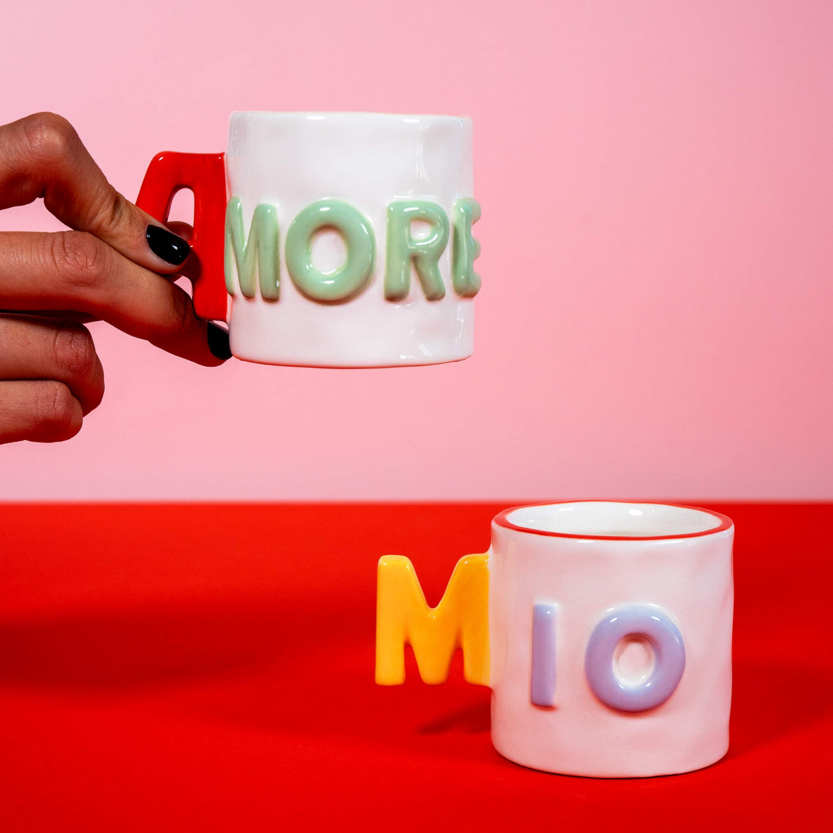 wd lifestyle wd lifestyle set 2 tazzine caffe in stoneware 100 ml decoro amore mio ean 8055035684949