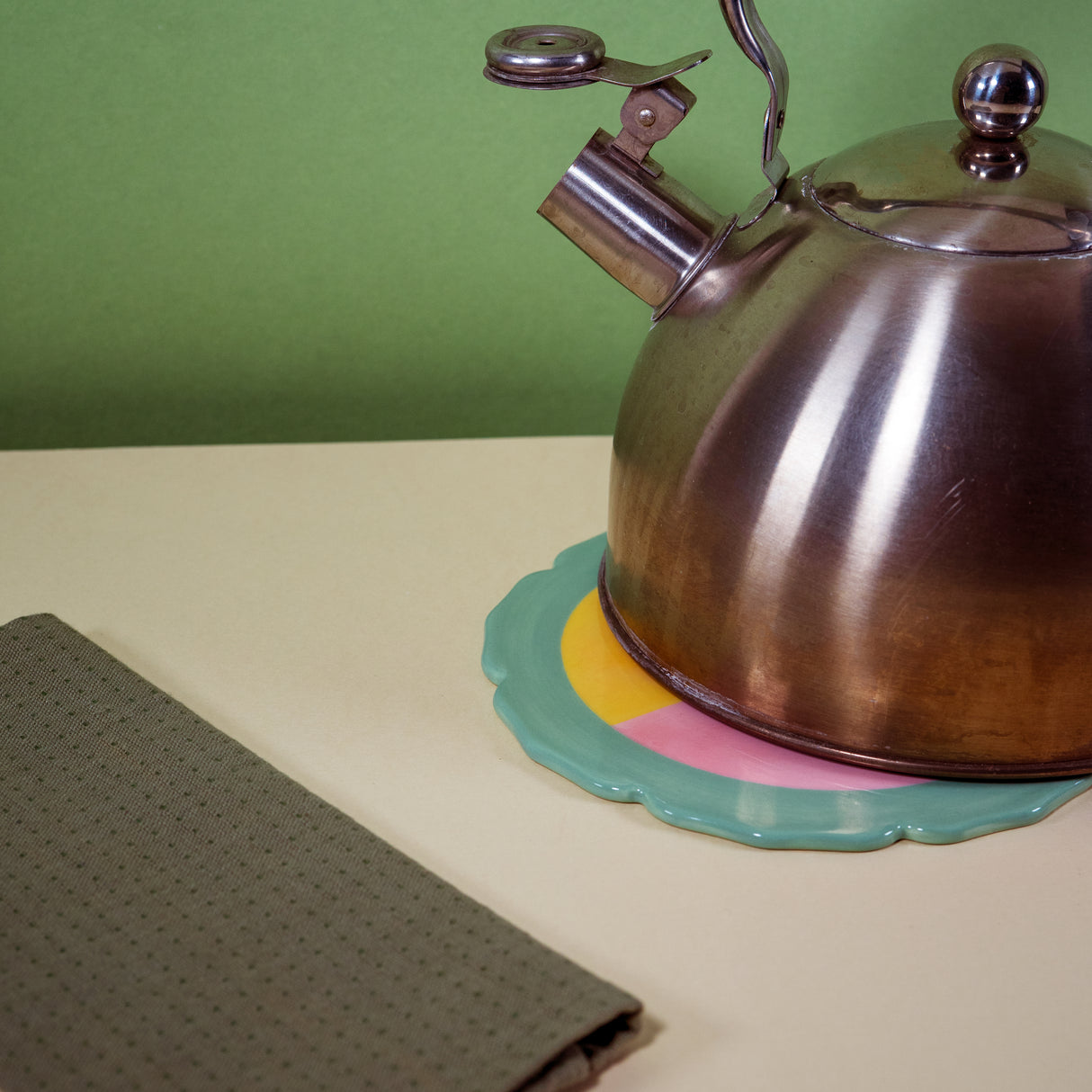 wd lifestyle wd lifestyle sottopentola in stoneware d 18 cm verde ean 8055035684734