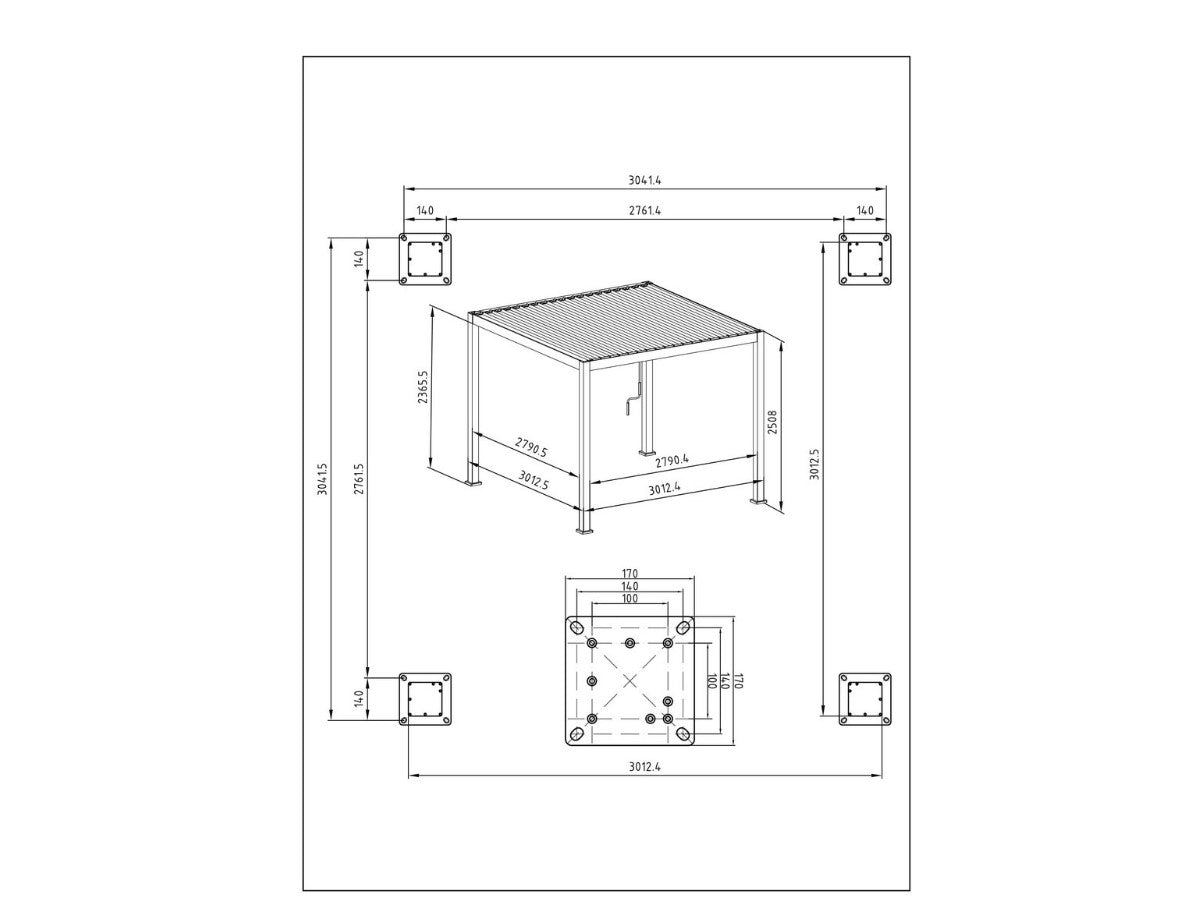 Bizzotto Bizzotto Pergola Ocean 3 x 4 m, natur, Seide, EAN 8051836790186