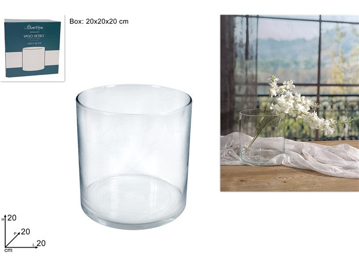 due esse distribuzioni due esse distribuzioni vaso cilindro h 20 cm d 20 cm vetro natural scatola regalo ean 8034048464700