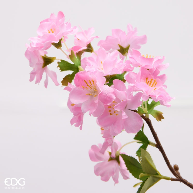 edg enzo de gasperi edg enzo de gasperi ciliegio ramo con foglie h 90 cm pianta artificiale colore rosa ean 8059824610126