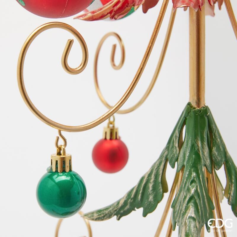 edg enzo de gasperi edg enzo de gasperi decoro albero di natale con decorazioni metallo h 91 cm green red ean 8059824542335