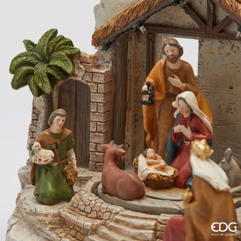edg enzo de gasperi edg enzo de gasperi diorama presepe di natale h 22 cm l 29 cm l 16 cm musica movimento e led multicolor ean 8059824597335