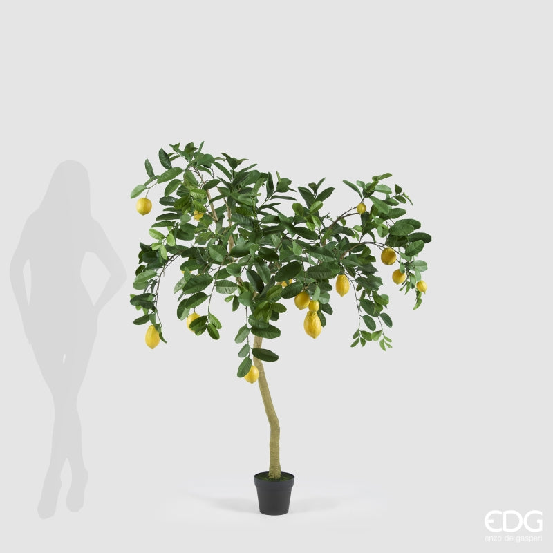 edg enzo de gasperi edg enzo de gasperi limone anti uv x19 con vaso pianta artificiale h 170 cm verde giallo ean 8059824607539