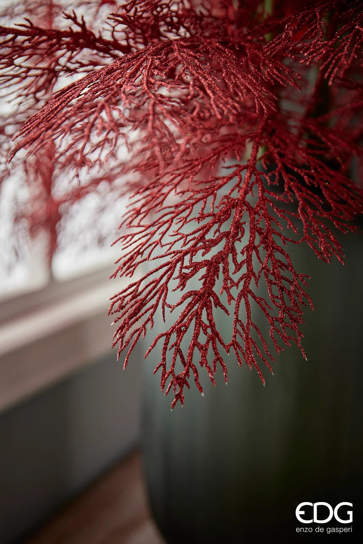 edg enzo de gasperi edg enzo de gasperi ramo corallo glitterato natalizio h 40 cm rosso ean 8056372553639