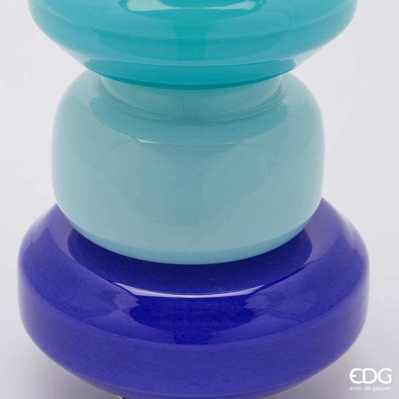 edg enzo de gasperi edg enzo de gasperi vaso strati h 40 cm d 16 cm waterproof vetro mix blu ean 8059824632548