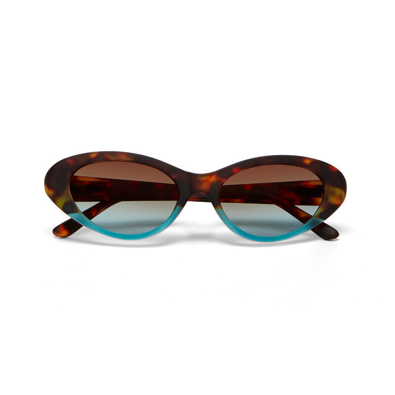 okkia okkia occhiale da sole premontato mod lina cat eye soft touch havana blue lenti brown ean 8058093548413