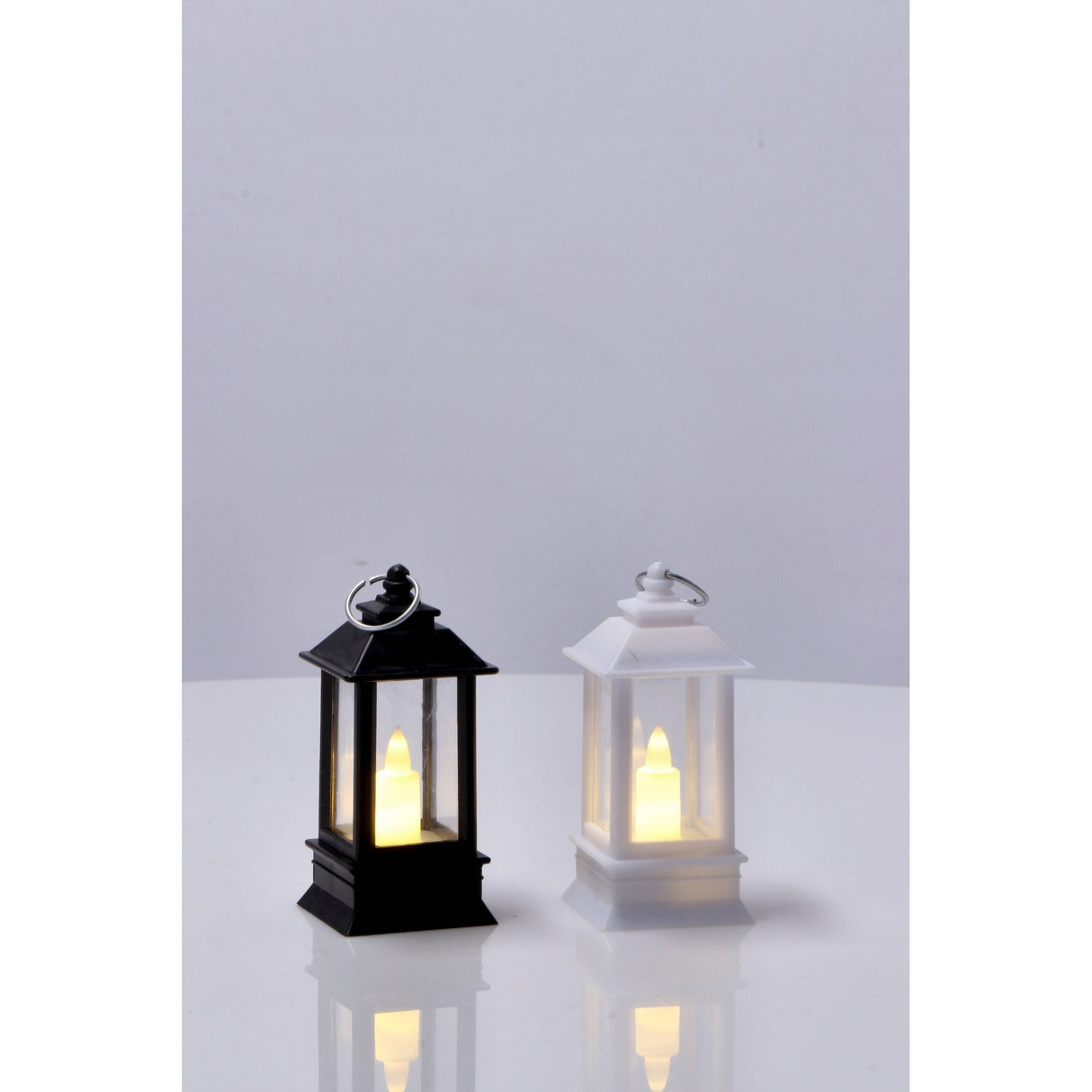 Italienisches Geschenk Italienisches Geschenk Mini-LED-Laterne, weiß, E24, 4 x 4 cm, H 9 cm, dekorative Leuchtlaterne, 1 Stück, EAN 8057586125001