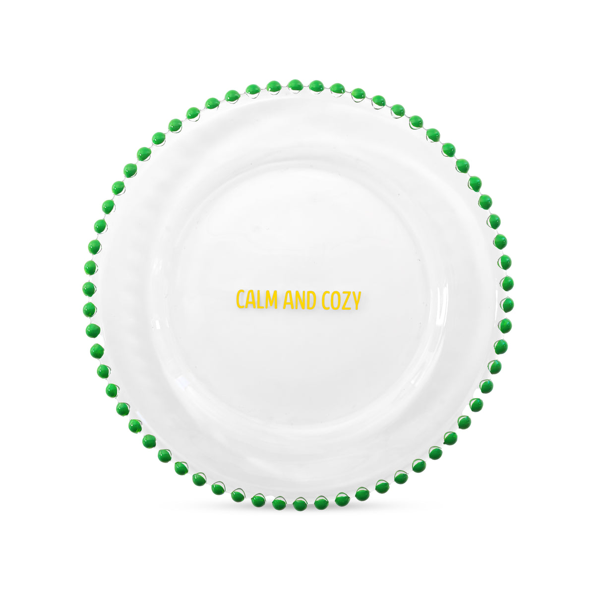 wd lifestyle wd lifestyle set 2 piattini d 195 cm in vetro decorazione rise and shine e calm and cozy giallo verde ean 8055035685038