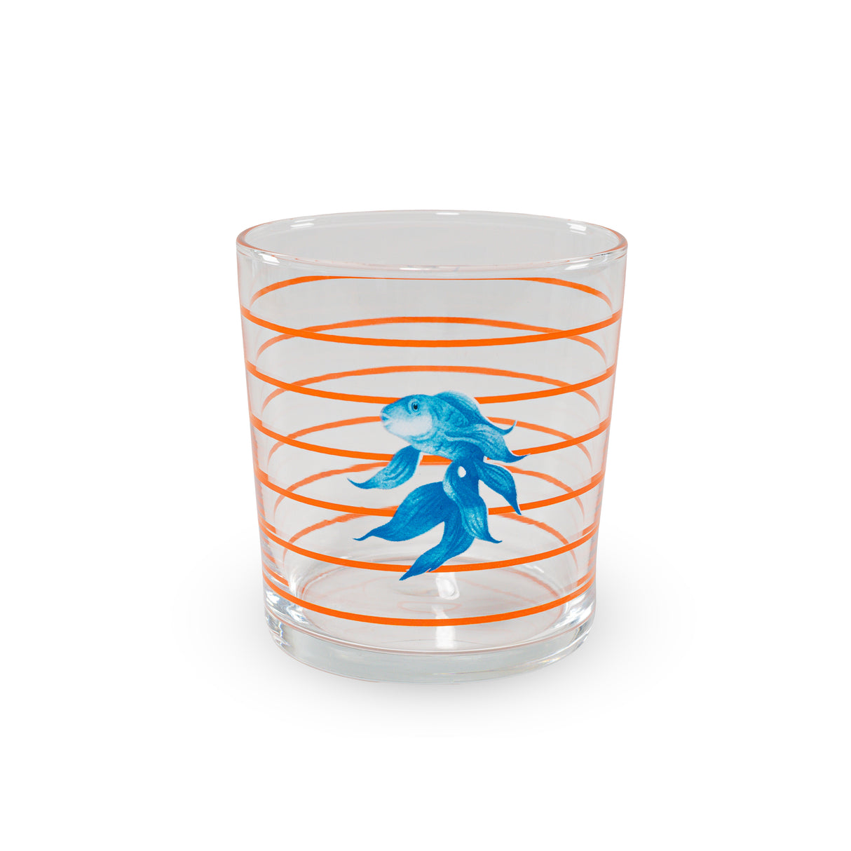 wd lifestyle wd lifestyle set 4 bicchieri in vetro 300 ml decoro mare con righe arancioni ean 8055035685298