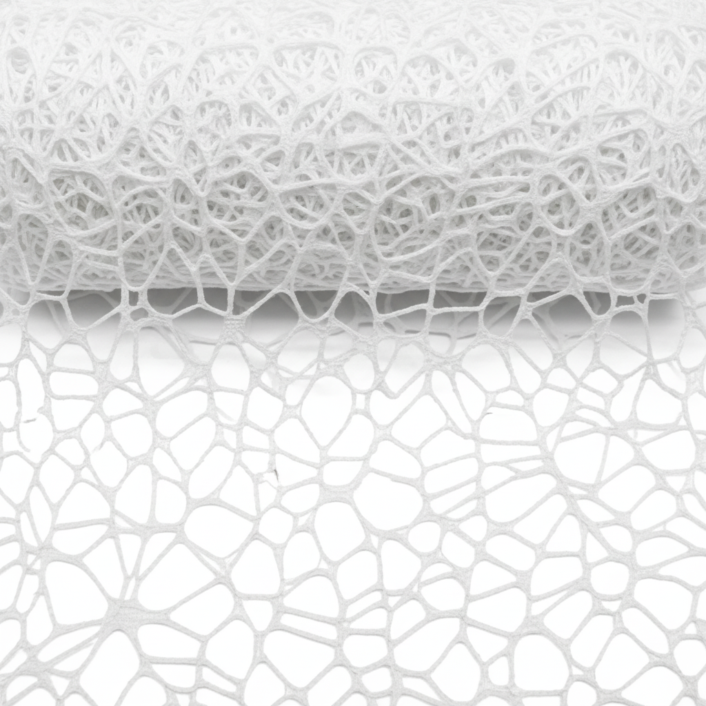 Rete polycotton per composizioni floreali, bomboniere e decorazioni. ARPIMEX H 48 cm × 5 mt, colore bianco, poliestere morbido ean 8018318170485