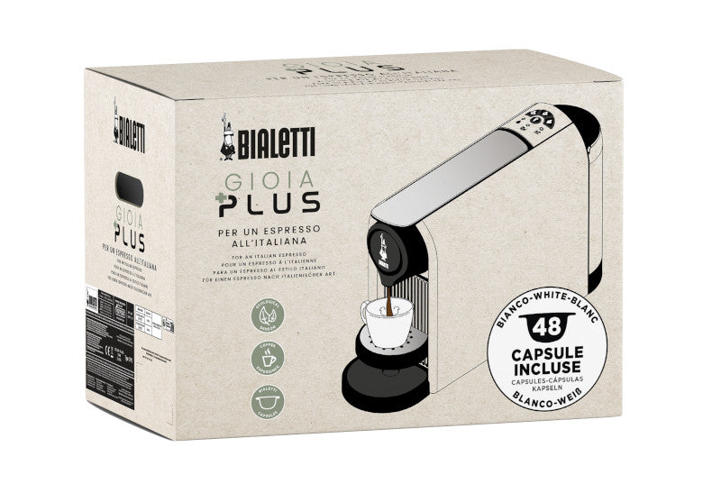 bialetti bialetti bundle gioia plus macchina del caffe bianco con 48 capsule ean 8001306009416