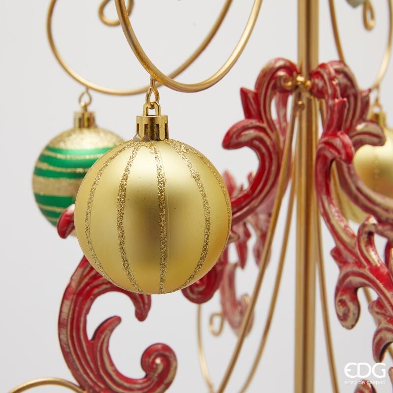 edg enzo de gasperi edg enzo de gasperi decoro albero di natale con decorazioni metallo h 125 cm green red ean 8059824542359
