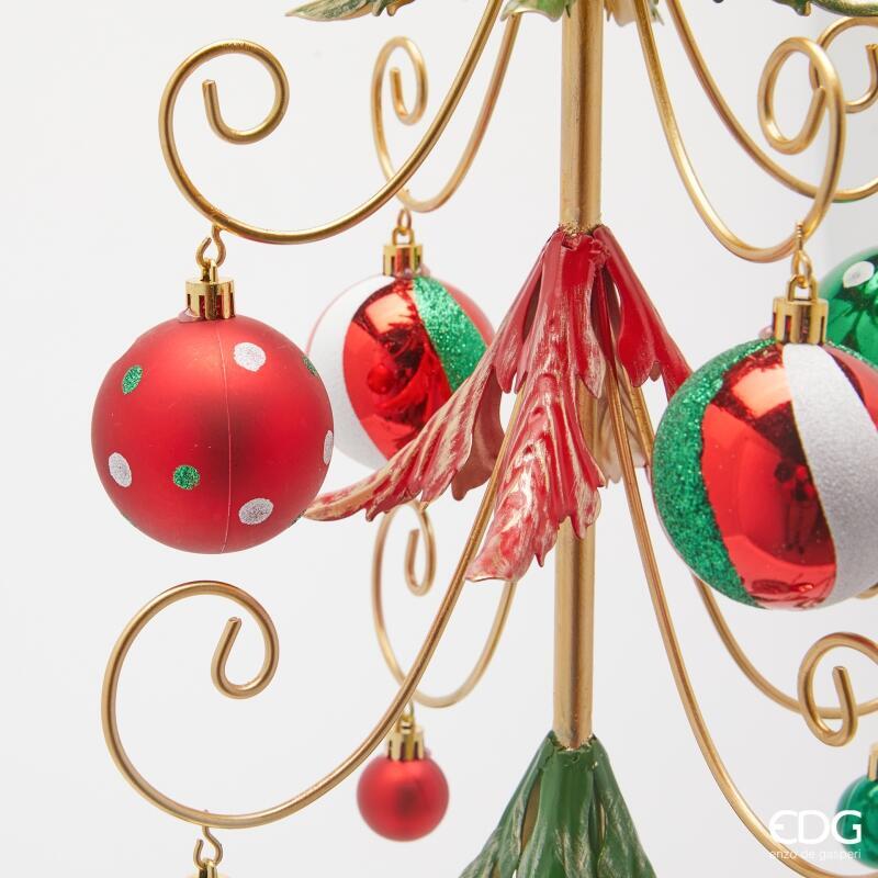 edg enzo de gasperi edg enzo de gasperi decoro albero di natale con decorazioni metallo h 91 cm green red ean 8059824542335