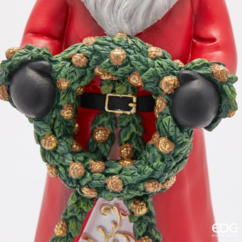 edg enzo de gasperi edg enzo de gasperi decoro babbo natale con corona h 39 cm l 20 cm l 16 cm green red ean 8059824541161