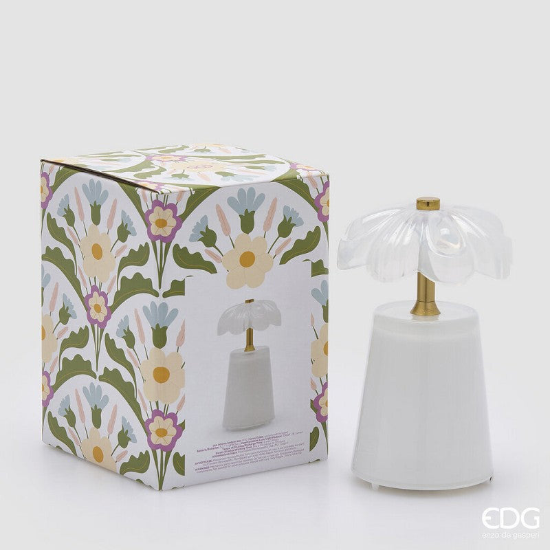 edg enzo de gasperi edg enzo de gasperi lampada da tavolo lily h 1750 cm d 11 cm ip20 bianco scatola regalo ean 8059824607805