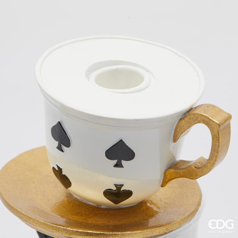 edg enzo de gasperi edg enzo de gasperi portacandela tazza natale h 22 cm d 10 cm white black ean 8059824560704