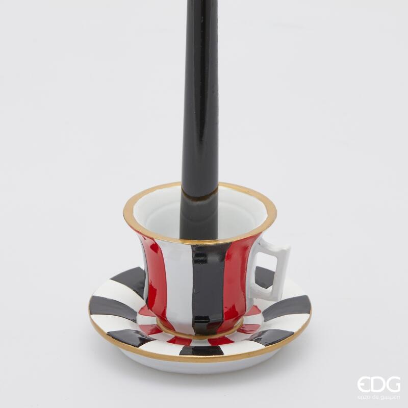 edg enzo de gasperi edg enzo de gasperi portacandela tazza natale h 75 cm d 12 cm white black ean 8059824560681