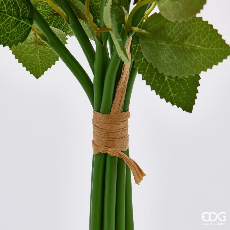 edg enzo de gasperi edg enzo de gasperi rosa bouquet x9 con foglie h 46 cm pianta artificiale colore rosso ean 8059824634085