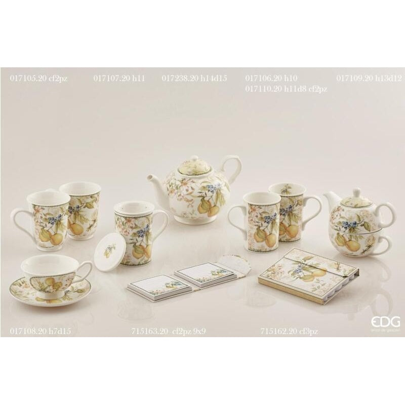 edg enzo de gasperi edg enzo de gasperi set 2 tazze mug porcellana h 11 cm d 8 cm 320 ml confezione regalo giallo ean 8056372397370