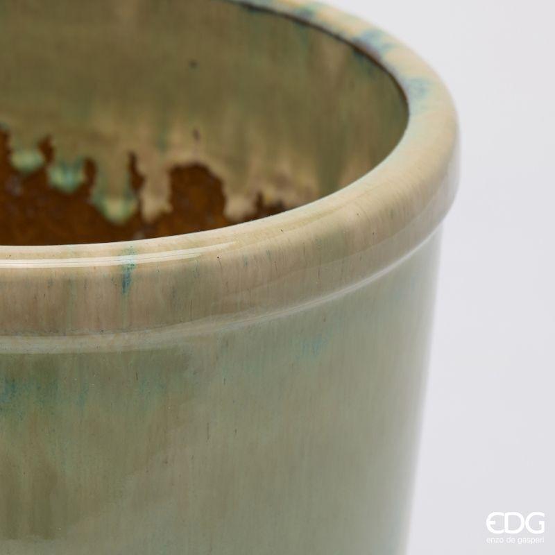 edg enzo de gasperi edg enzo de gasperi vaso glaze cilindro h 23 cm d 245 cm ceramica waterproof colore lime ean 8059824609830