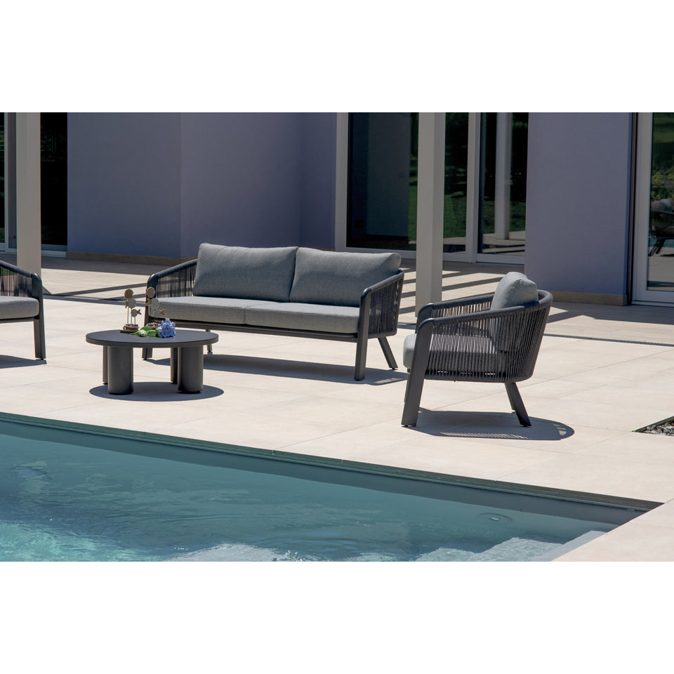 moia greenwood moia greenwood set salottino santa cruz in alluminio antracite e corda grigia 2 poltrone divano 2 posti e tavolino ean 8013054838279