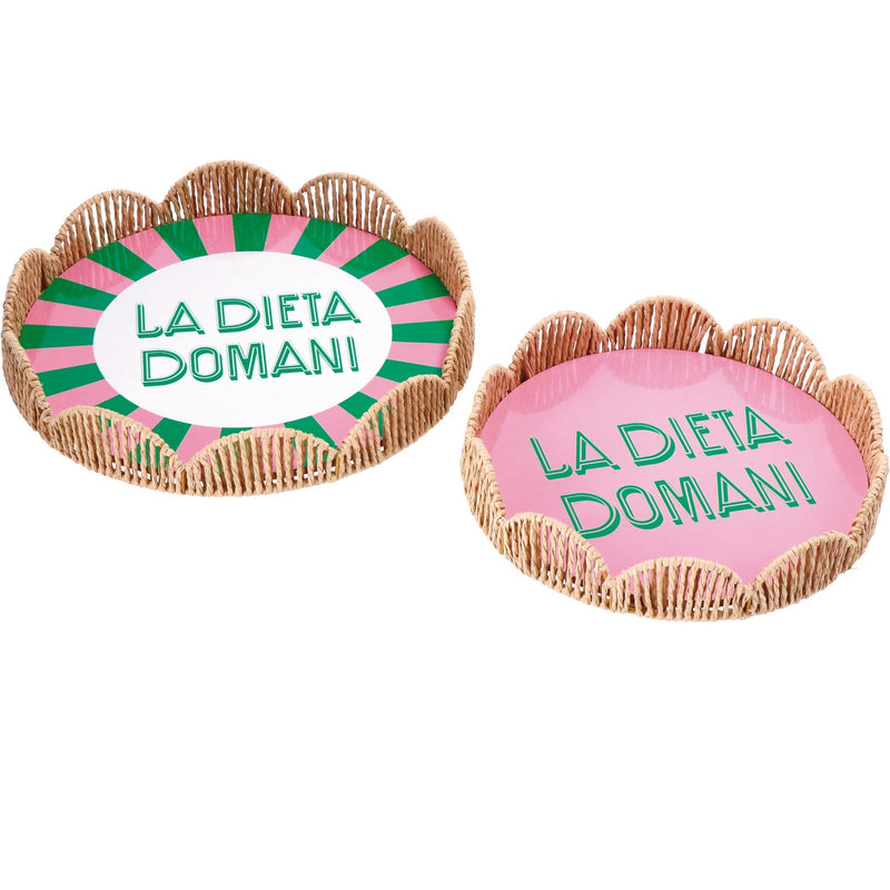 regalo italiano regalo italiano set 2 vassoi tondi ass d 26 cm d 31 cm multicolor 1 cf ean 8057586183568