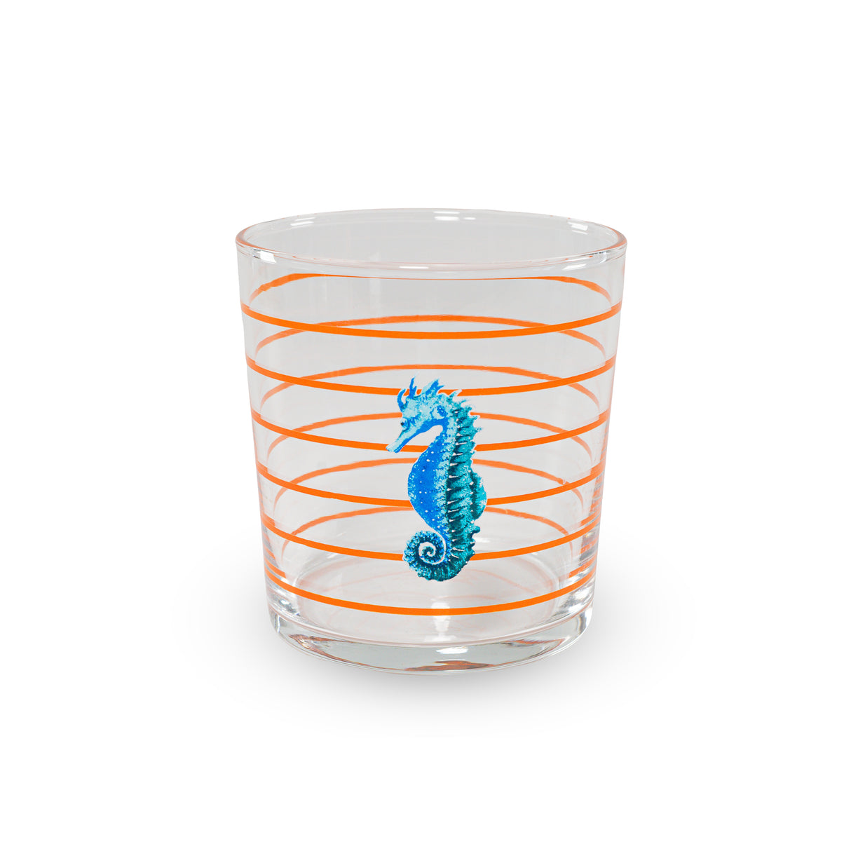 wd lifestyle wd lifestyle set 4 bicchieri in vetro 300 ml decoro mare con righe arancioni ean 8055035685298
